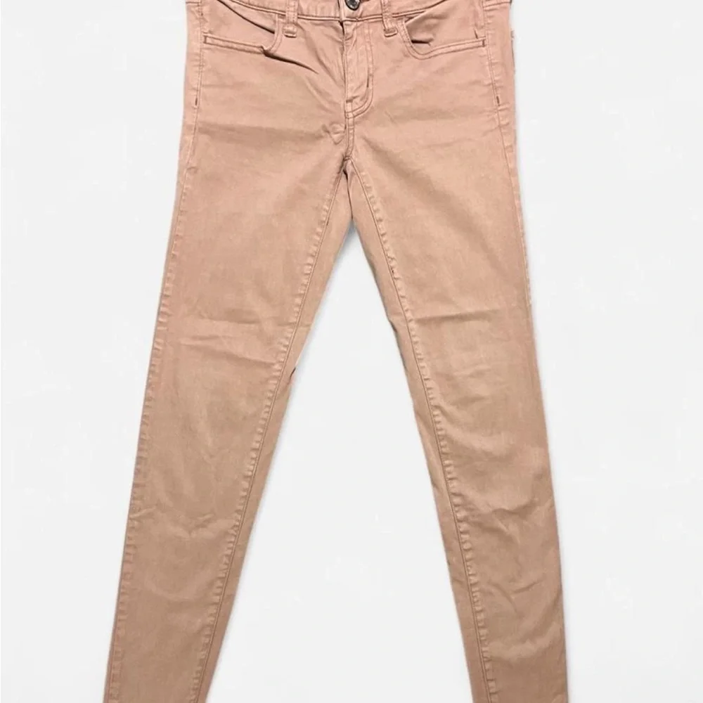 🦅 American Eagle Outfitters Jeggings~Women’s Sz 2 Reg~Rose/Pale Pink~Low-Rise - Picture 3 of 8